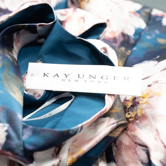 Kay Unger Lydia Tea Length Floral Dress Size 2 - Picture 8 of 11